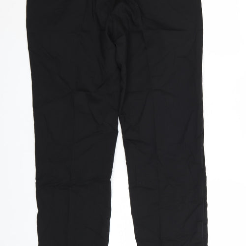 Marks and Spencer Men's Black Regular Fit Wool Blend Dress Trousers 36W 31L