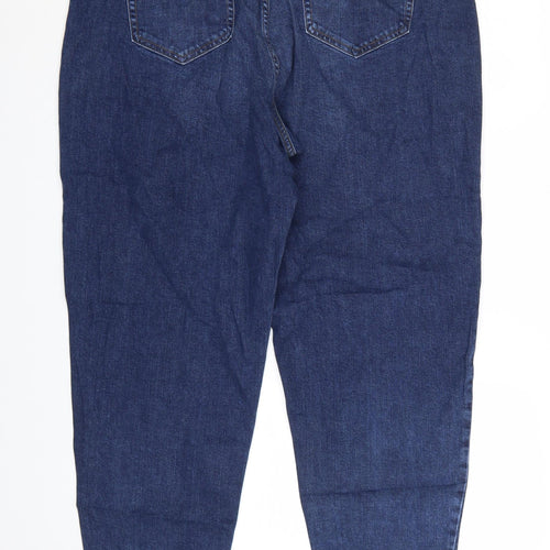 Marks and Spencer Women Blue Size 18 Long Mom Jeans High Waist Denim