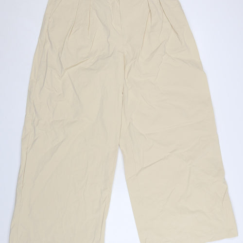 Marks and Spencer Autograph Womens Beige Wide-Leg Trousers Size 14