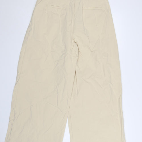 Marks and Spencer Autograph Womens Beige Wide-Leg Trousers Size 14