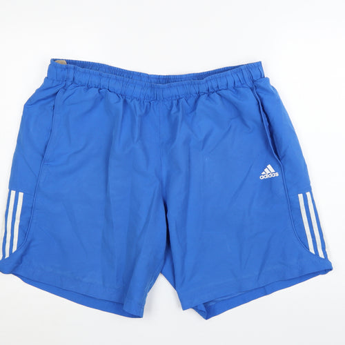 Adidas Mens Blue 2XL Athletic Climalite Sport Essentials Shorts
