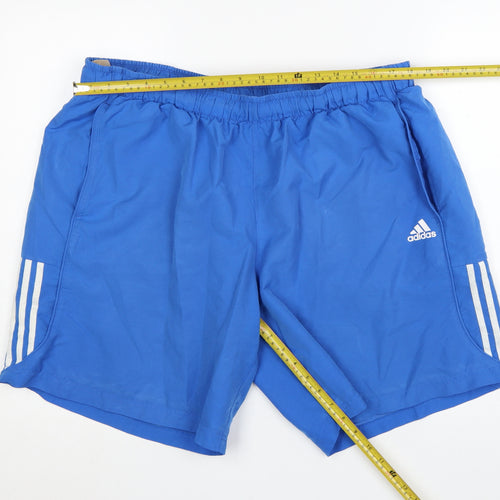 Adidas Mens Blue 2XL Athletic Climalite Sport Essentials Shorts
