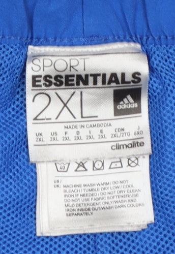 Adidas Mens Blue 2XL Athletic Climalite Sport Essentials Shorts