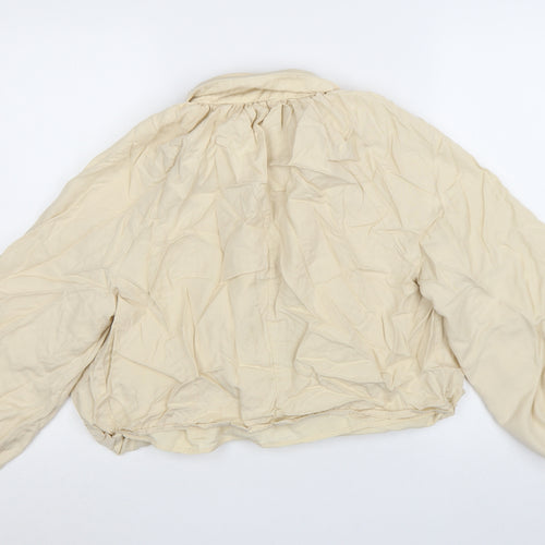 Marks and Spencer Women Beige Cropped Bomber Jacket S