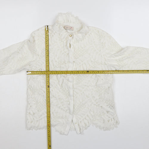 Marks and Spencer Women’s Ivory Lace Long Sleeve Blouse UK 12
