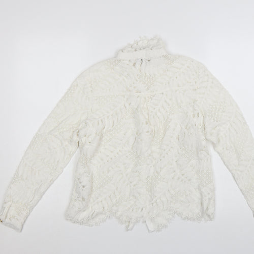 Marks and Spencer Women’s Ivory Lace Long Sleeve Blouse UK 12