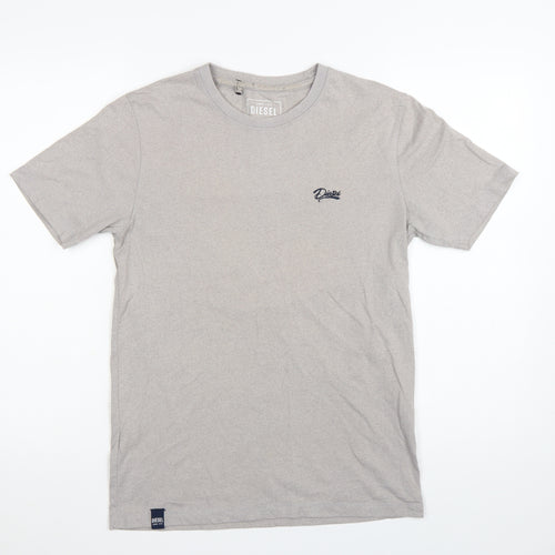 Diesel Men's Grey Crew Neck Short Sleeve Cotton T-Shirt M