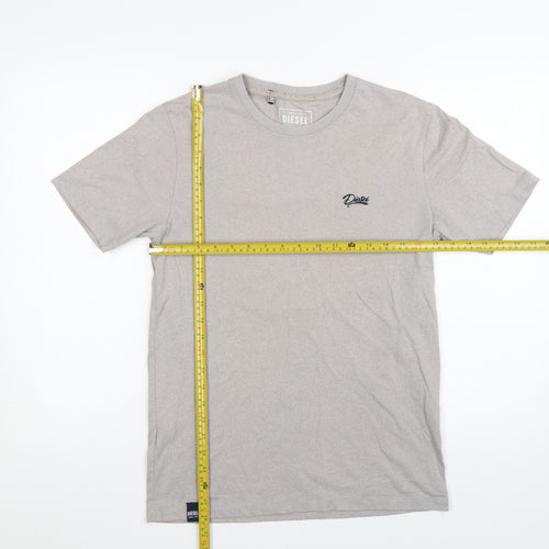 Diesel Men's Grey Crew Neck Short Sleeve Cotton T-Shirt M
