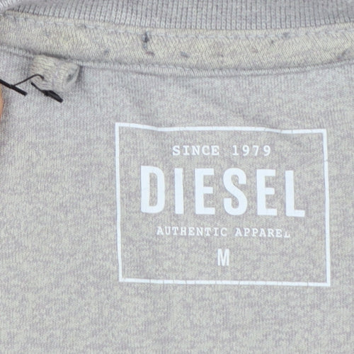 Diesel Men's Grey Crew Neck Short Sleeve Cotton T-Shirt M