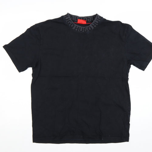 HUGO Men's Black Short Sleeve Crew Neck Logo T-Shirt Size M