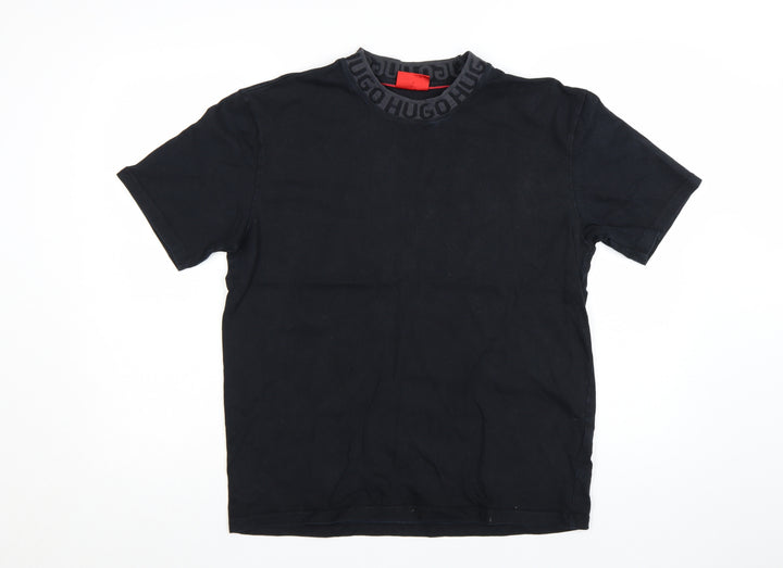 HUGO Men's Black Short Sleeve Crew Neck Logo T-Shirt Size M