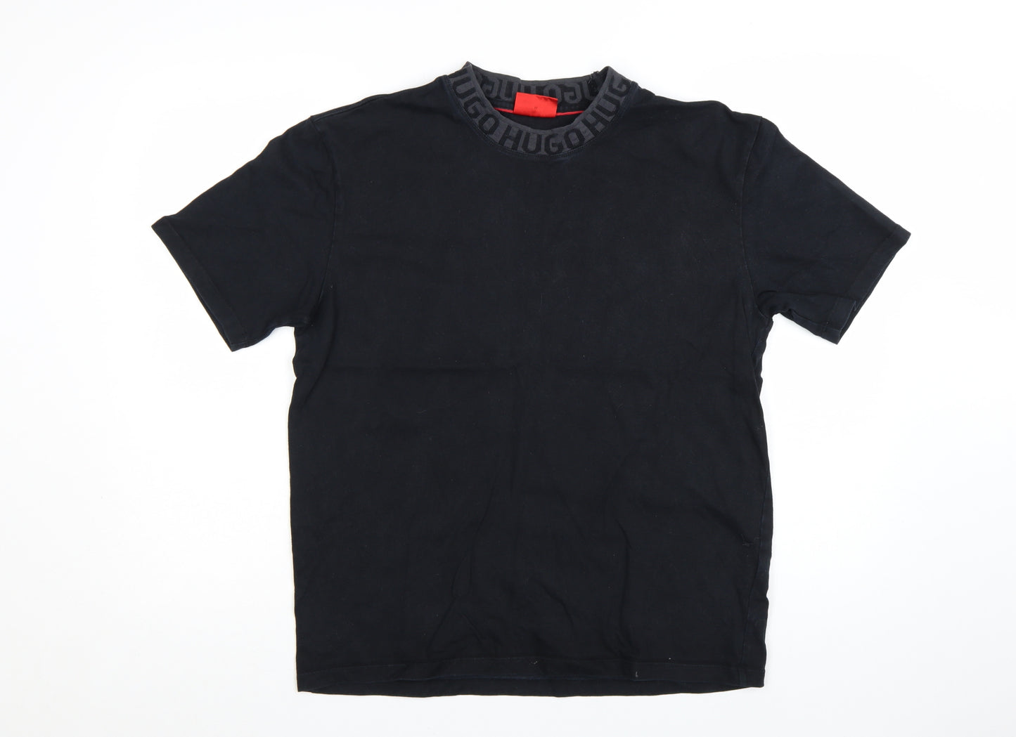 HUGO Men's Black Short Sleeve Crew Neck Logo T-Shirt Size M