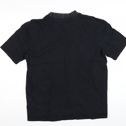 HUGO Men's Black Short Sleeve Crew Neck Logo T-Shirt Size M