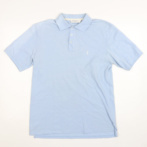 Yves Saint Laurent Men Blue Polo Shirt Cotton Blend M Classic Fit