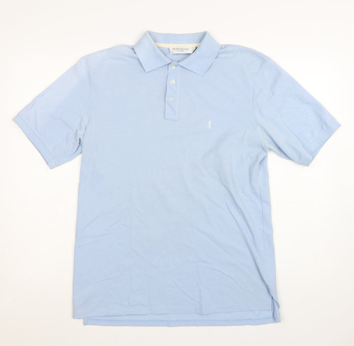 Yves Saint Laurent Men Blue Polo Shirt Cotton Blend M Classic Fit