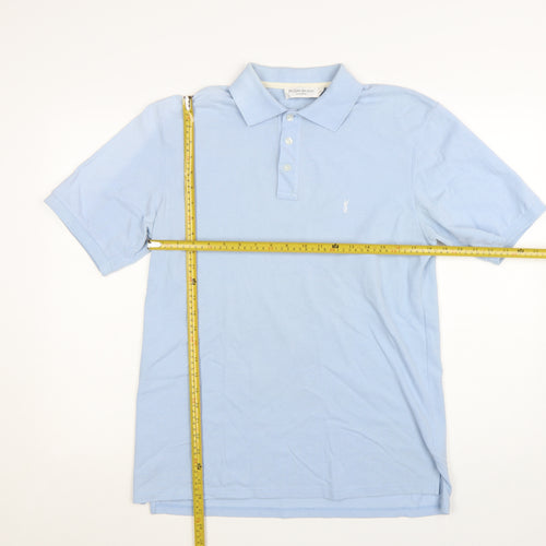 Yves Saint Laurent Men Blue Polo Shirt Cotton Blend M Classic Fit
