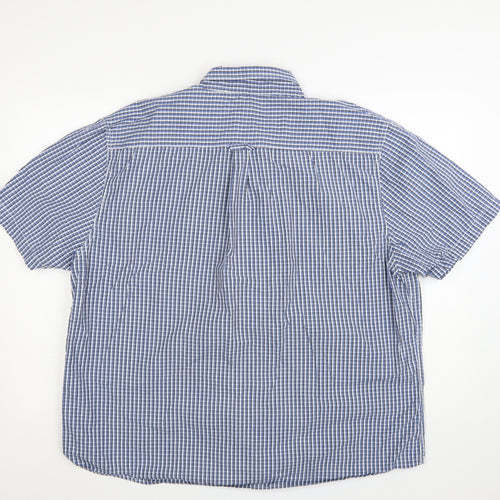 Maine New England Men’s Blue Check Short Sleeve Button-Down Shirt XL