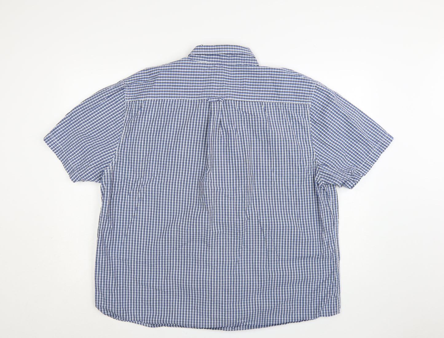 Maine New England Men’s Blue Check Short Sleeve Button-Down Shirt XL