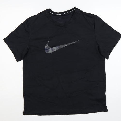 Nike Men's Black Dri-FIT Running T-Shirt Size M Lightweight Gym Top