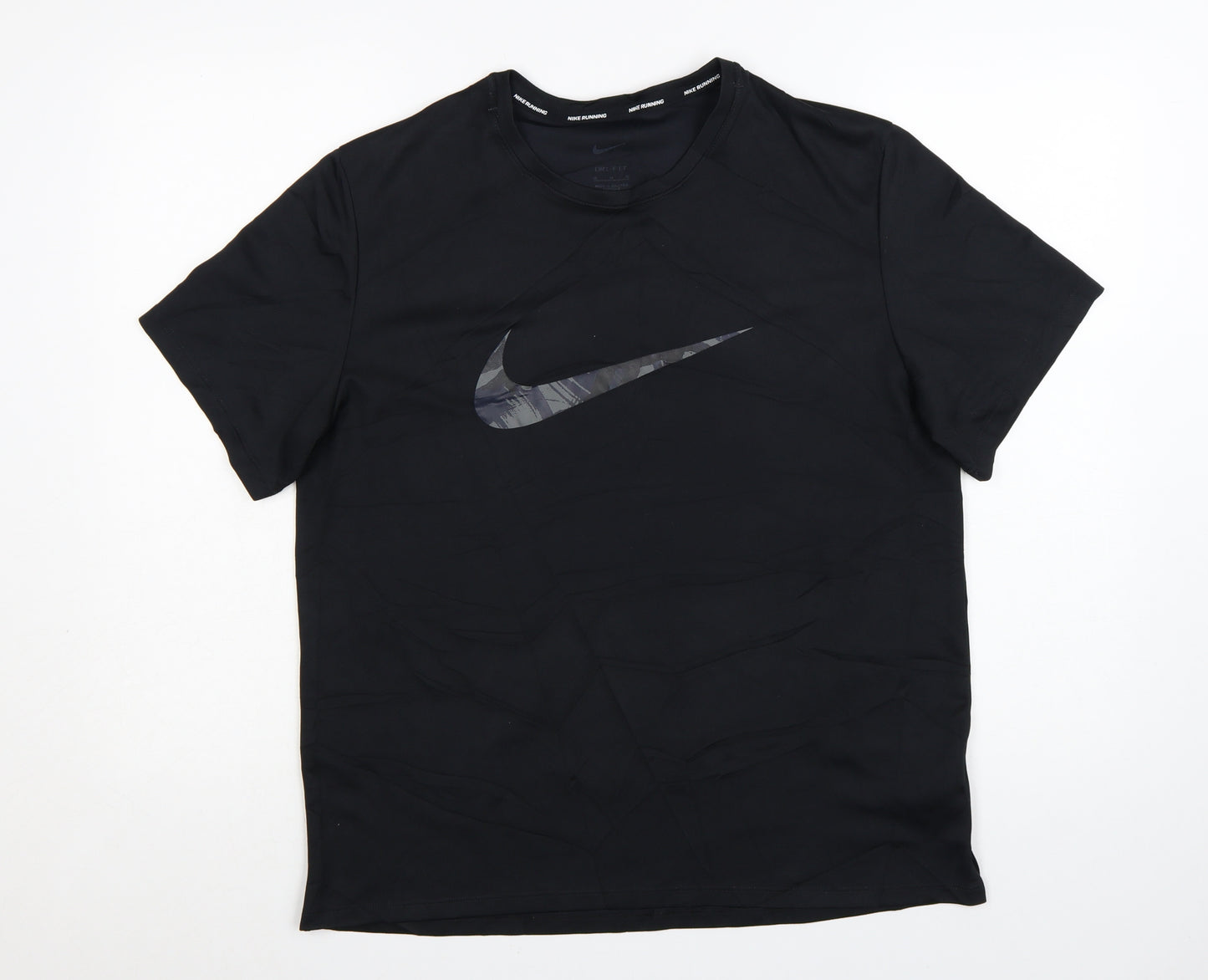 Nike Men's Black Dri-FIT Running T-Shirt Size M Lightweight Gym Top