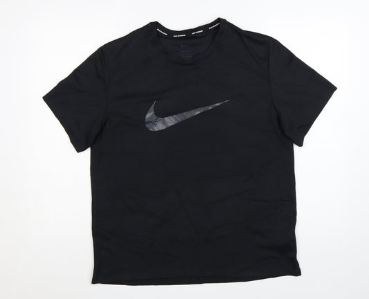 Nike Men's Black Dri-FIT Running T-Shirt Size M Lightweight Gym Top