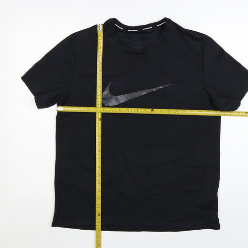 Nike Men's Black Dri-FIT Running T-Shirt Size M Lightweight Gym Top