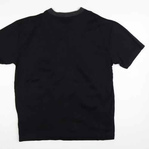 Civvy Men's Black V-Neck Short Sleeve Cotton Blend T-Shirt Size M