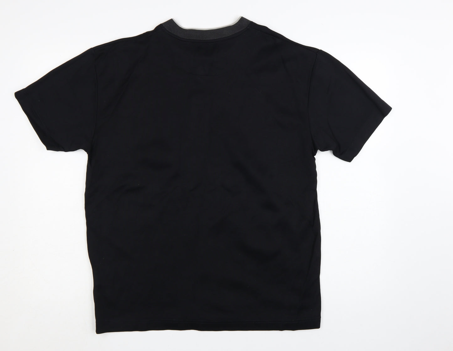 Civvy Men's Black V-Neck Short Sleeve Cotton Blend T-Shirt Size M