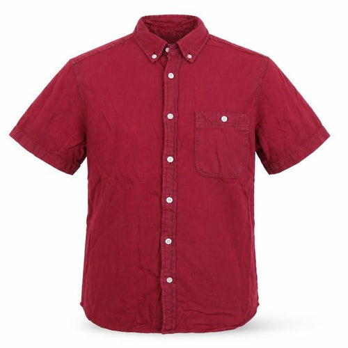 Topman Men's Red Short Sleeve Classic Fit Cotton Button-Up Shirt S