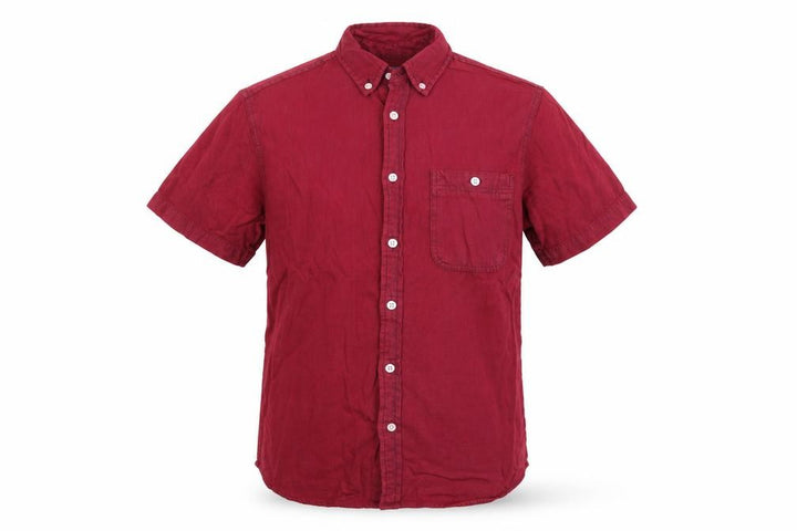 Topman Men's Red Short Sleeve Classic Fit Cotton Button-Up Shirt S
