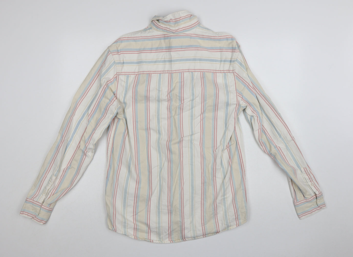 Zara Men's Multicoloured Striped Relaxed Fit Cotton Long Sleeve Shirt Size S