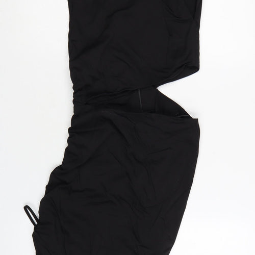 Zara Women Black Sleeveless Cut Out Bodycon Mini Dress S