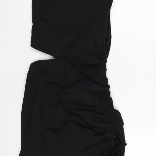 Zara Women Black Sleeveless Cut Out Bodycon Mini Dress S