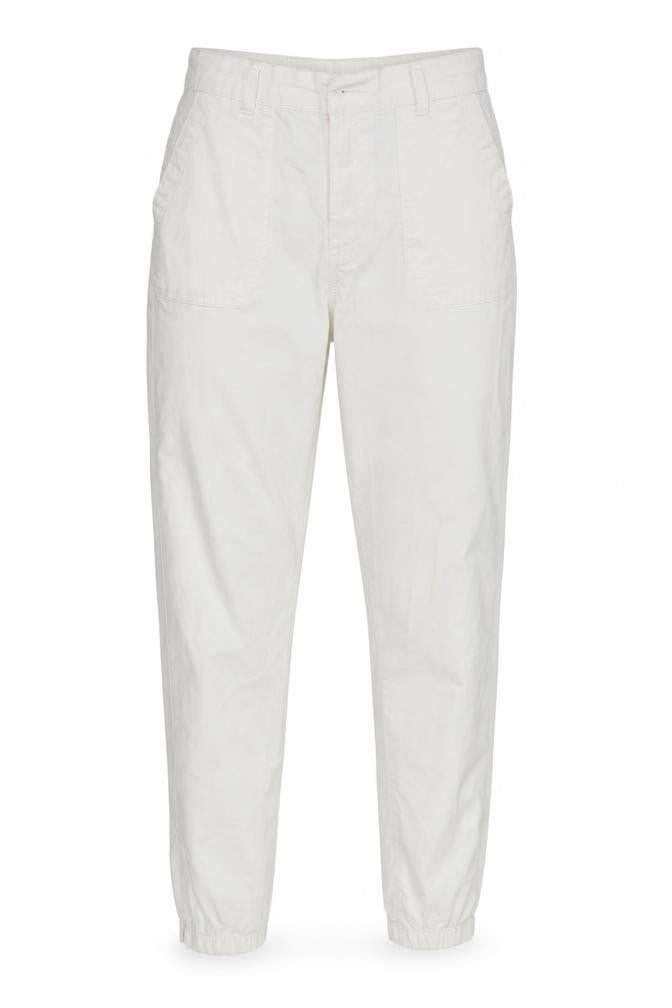Front view of Marks & Spencer Women's Ivory Tapered Jeans, size 10, Regular Fit