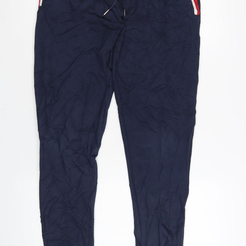 boohooMAN Men's Blue Jogger Trousers L Regular Fit Elastic Waist