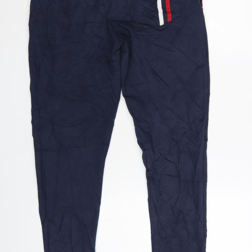 boohooMAN Men's Blue Jogger Trousers L Regular Fit Elastic Waist