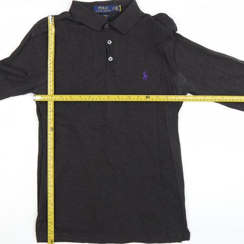 Ralph Lauren Men's Black Long Sleeve Slim Fit Polo Shirt XS