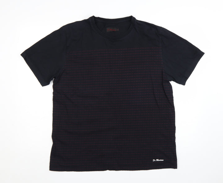 Dr. Martens Men's Black XL Classic Stripe Crew Neck T-Shirt