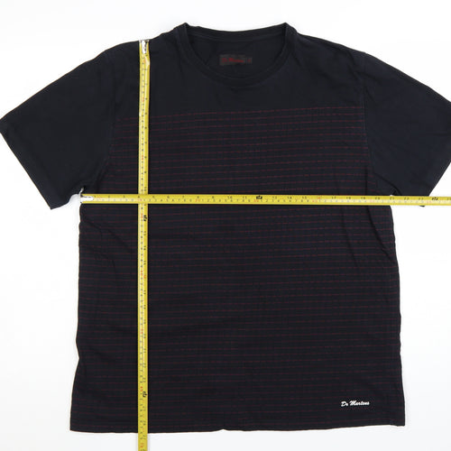 Dr. Martens Men's Black XL Classic Stripe Crew Neck T-Shirt