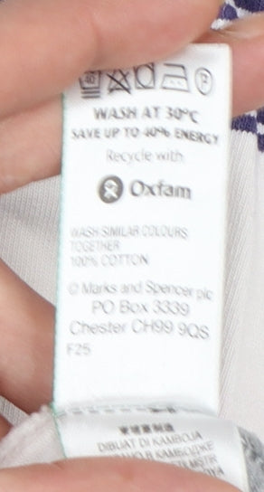 Marks and Spencer Blue Harbour Men's Grey Stripe Long Sleeve Polo 2XL