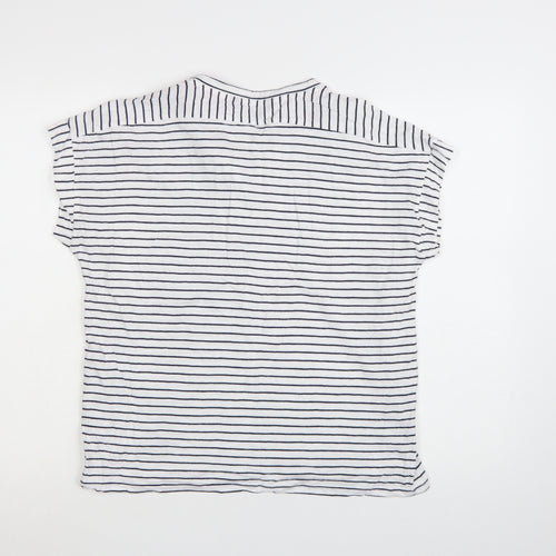 Crew Clothing Women's White Striped Jersey T-Shirt Size 12