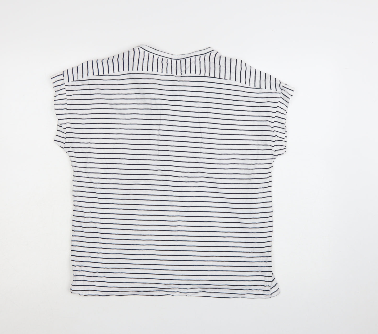 Crew Clothing Women's White Striped Jersey T-Shirt Size 12