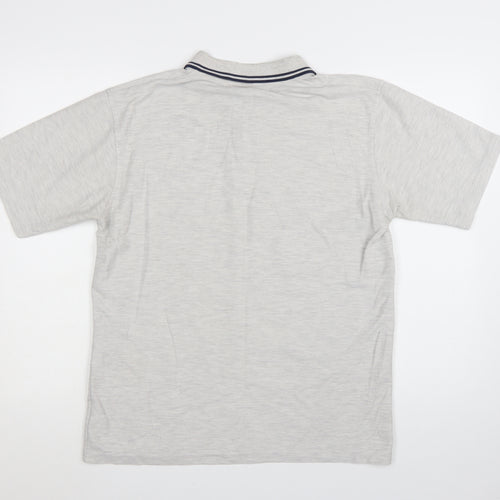 Umbro Men’s Grey Cotton Polo Shirt Size M Short Sleeve Casual