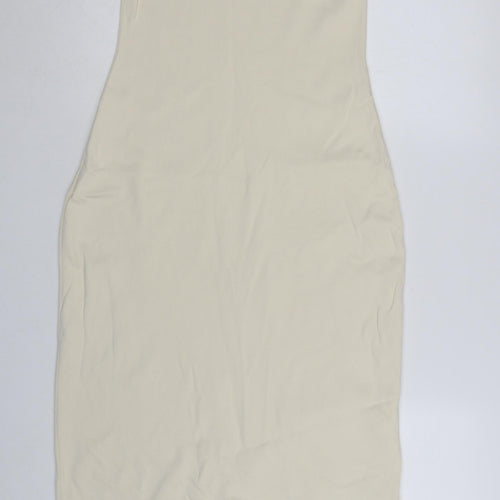 COS Women Ivory Sleeveless Bodycon Midi Dress Size M