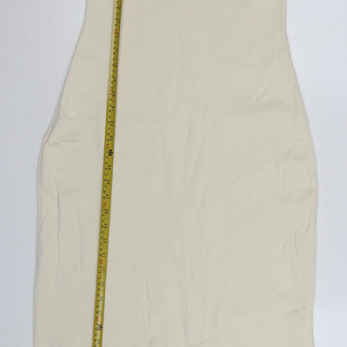 COS Women Ivory Sleeveless Bodycon Midi Dress Size M