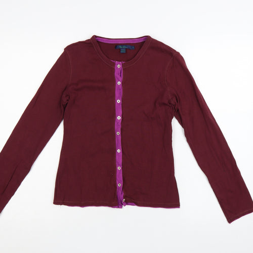 Boden Women’s Burgundy Button-Up Long Sleeve Cotton Top Size S
