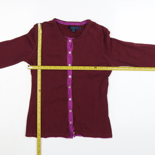 Boden Women’s Burgundy Button-Up Long Sleeve Cotton Top Size S