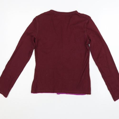 Boden Women’s Burgundy Button-Up Long Sleeve Cotton Top Size S