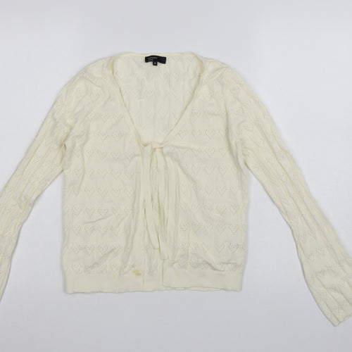 Nobody’s Child Women’s Ivory Knit Tie Cardigan Size 10