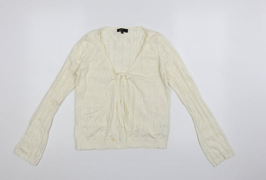 Nobody’s Child Women’s Ivory Knit Tie Cardigan Size 10